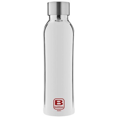 B Bottles Twin - Silver Lux - 500 ml - Doppelwandige Thermoflasche aus 18/10 Edelstahl